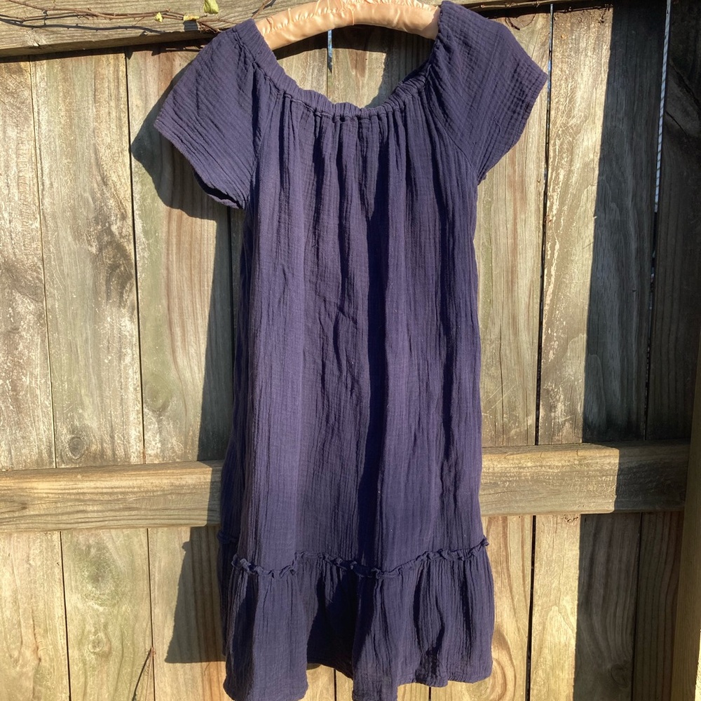 Beach lunch lounge cotton blue dress
